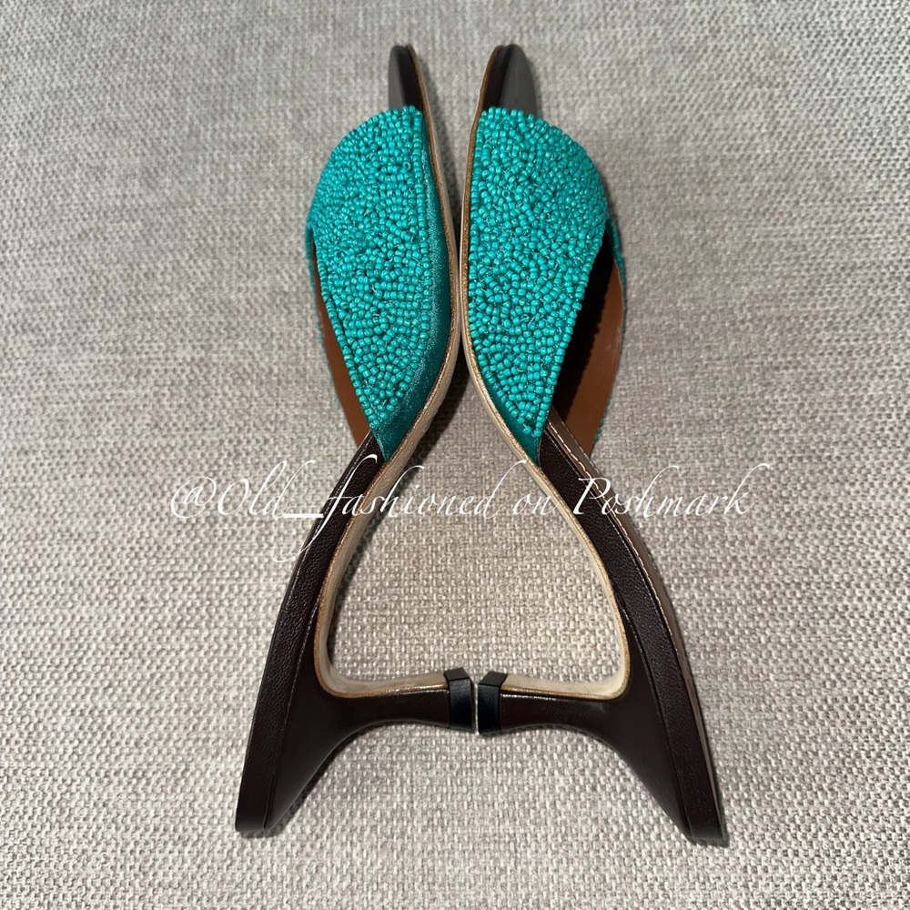 STAUD Brigitte Beaded Slide Sandals - Teal - Picture 13 of 16